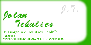 jolan tekulics business card